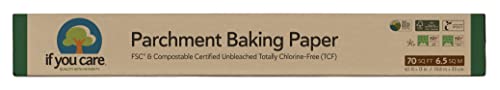 If You Care Parchment Baking Paper – 70 Sq Ft Roll - Unbleached, Chlorine Free, Greaseproof, Silicone Coated – Standard Size – Fits 13 Inch Pans