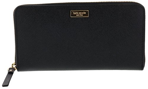 Kate Spade New York Laurel Way Neda Saffiano Leather Zip Around Wallet (Black)