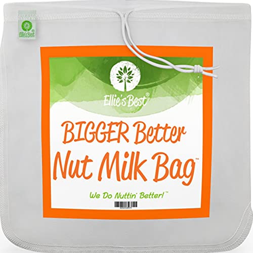 Pro Quality Nut Milk Bag - XL12"X12" Bags - Commercial Grade Reusable All Purpose Food Strainer - Food Grade BPA-Free - Ultra Strong Fine Nylon Mesh - Nutmilk, Juices, Cold Brew - Recipes & Videos… (1)