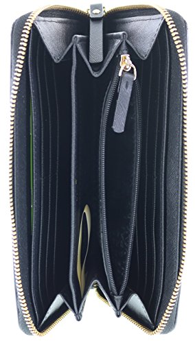 Kate Spade New York Laurel Way Neda Saffiano Leather Zip Around Wallet (Black)