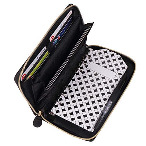 Soligt All-in-One Cash Envelopes Wallet with 12 Budget Envelopes & Budget Sheets - Black