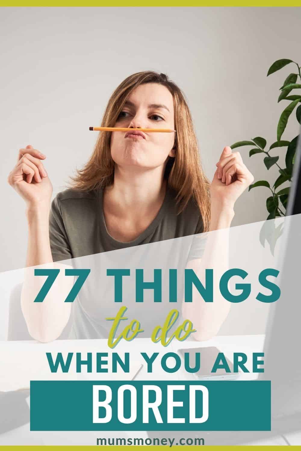 a woman playing with a pencil she put between her nose and mouth