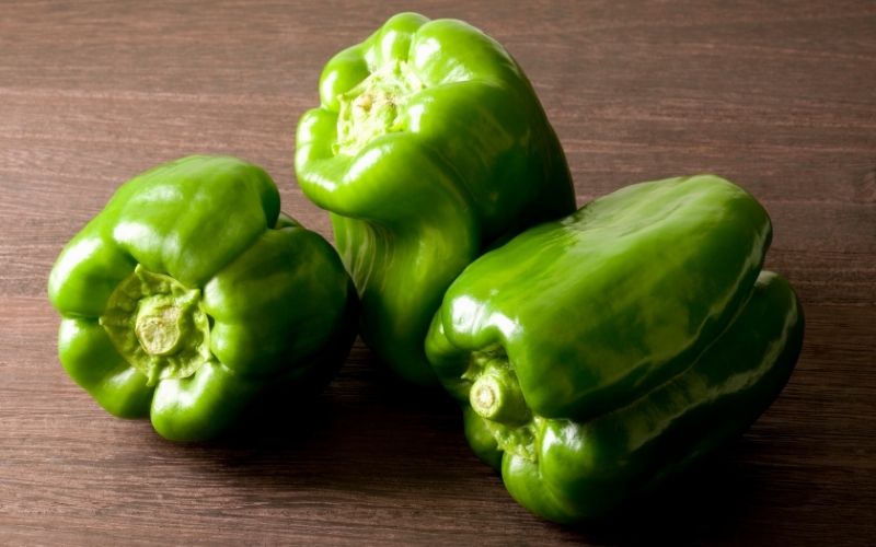 Photo of three pieces green pepper