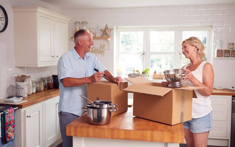 A couple packing some of their items