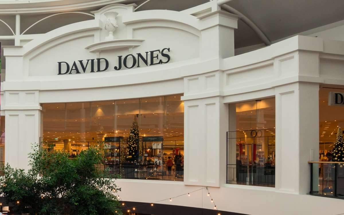 Photo showing the entrance area of the David Jones store that is inside a large mall