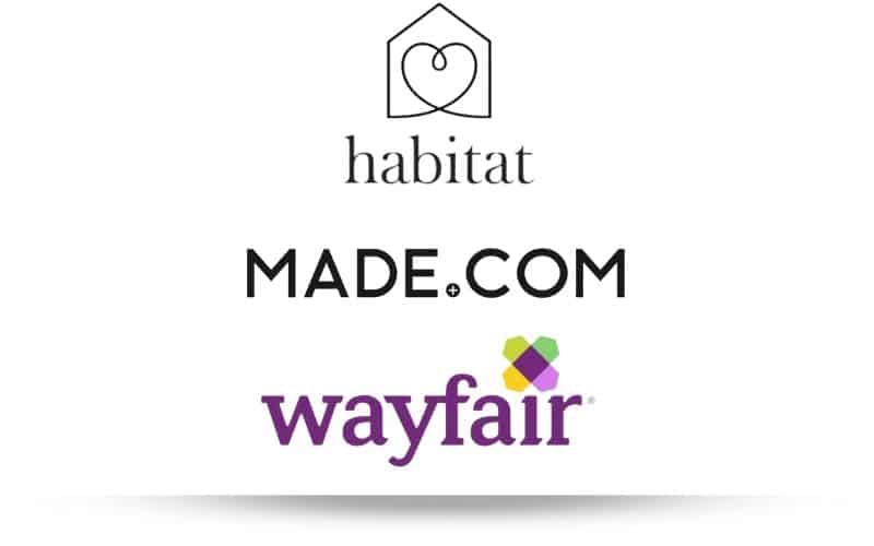 Image showing logos of habitat, Made and Wayfair