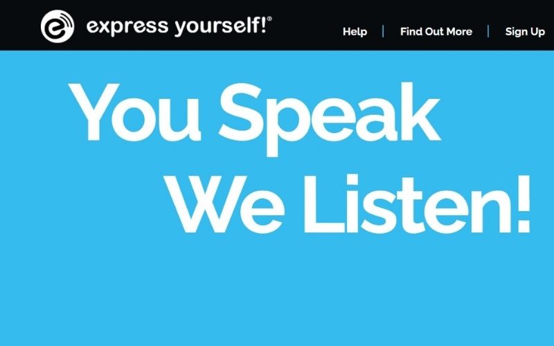 Image of a text You Speak Yourself! in bold, white font with blue background