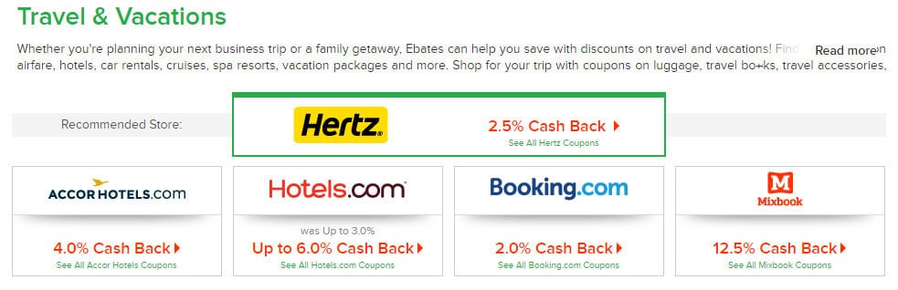 Using cash back sites like Ebates can help you to save up enough money to travel. 