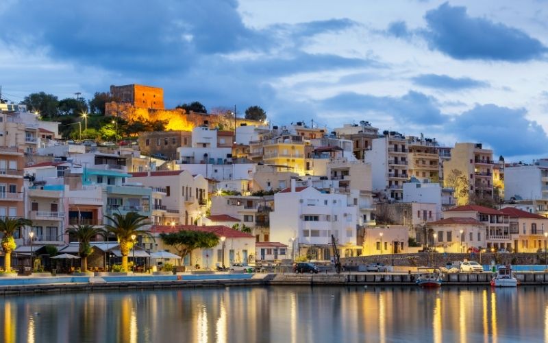 harbour and venetian fortress in sitia town crete