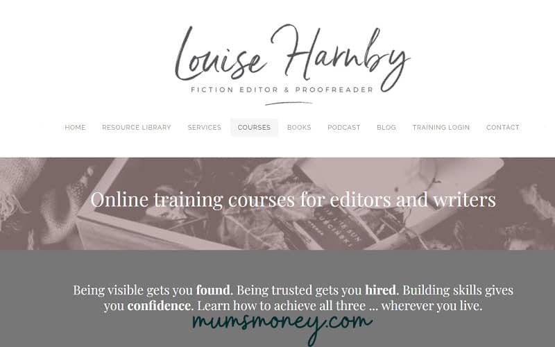 screenshot of louise harnby proofreader