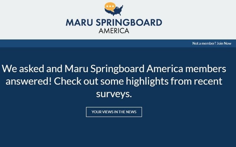 Image showing texts in white colored fonts inviting to check out the Maru Springboaf=rd America in blue background