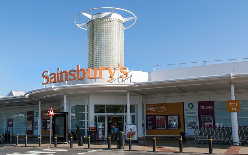 Photo of the front of Sainsbury's supermarket