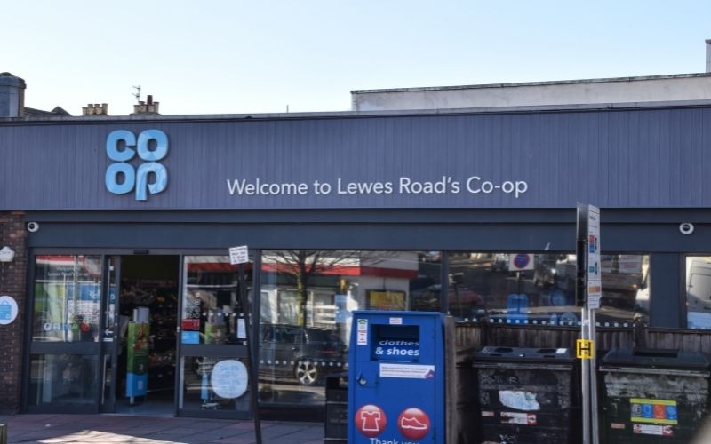 Photo of the front of Co-Op, Lewes Roads, Brighton, England