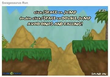 A picture of Swagasaurus Run, a game on Swagbucks that allows you to earn more SB.