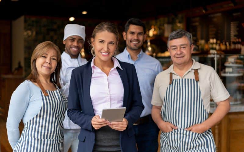 A group of restaurant staff