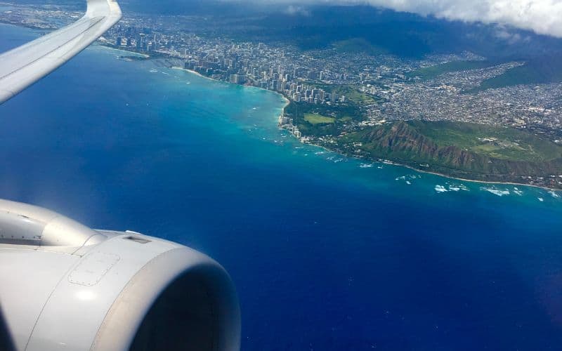 A view of Hawaii from plane